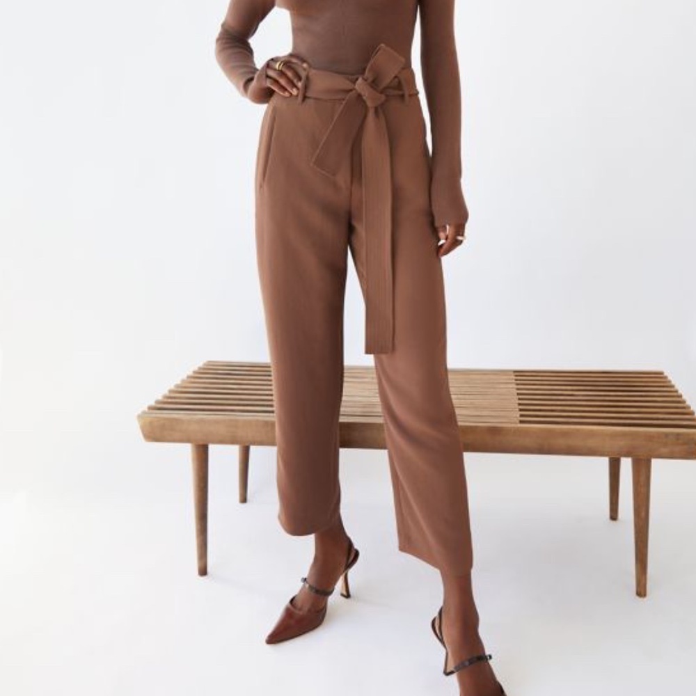 Aritzia Wilfred High-waisted Tie Front Jallade Trouser - size 4